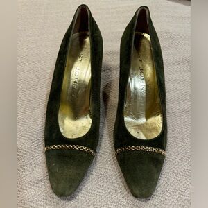 Suede Green Pumps St. John Size 8-1/2 Medium